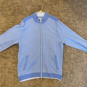 Tommy Bahama Light Blue Zip-Up Sweater